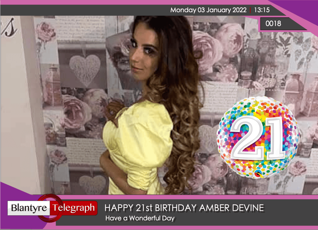 Happy Birthday Amber Devine - Blantyre Telegraph